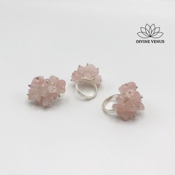 Rose Quartz Adjustable Ring - Picture 5 of 7